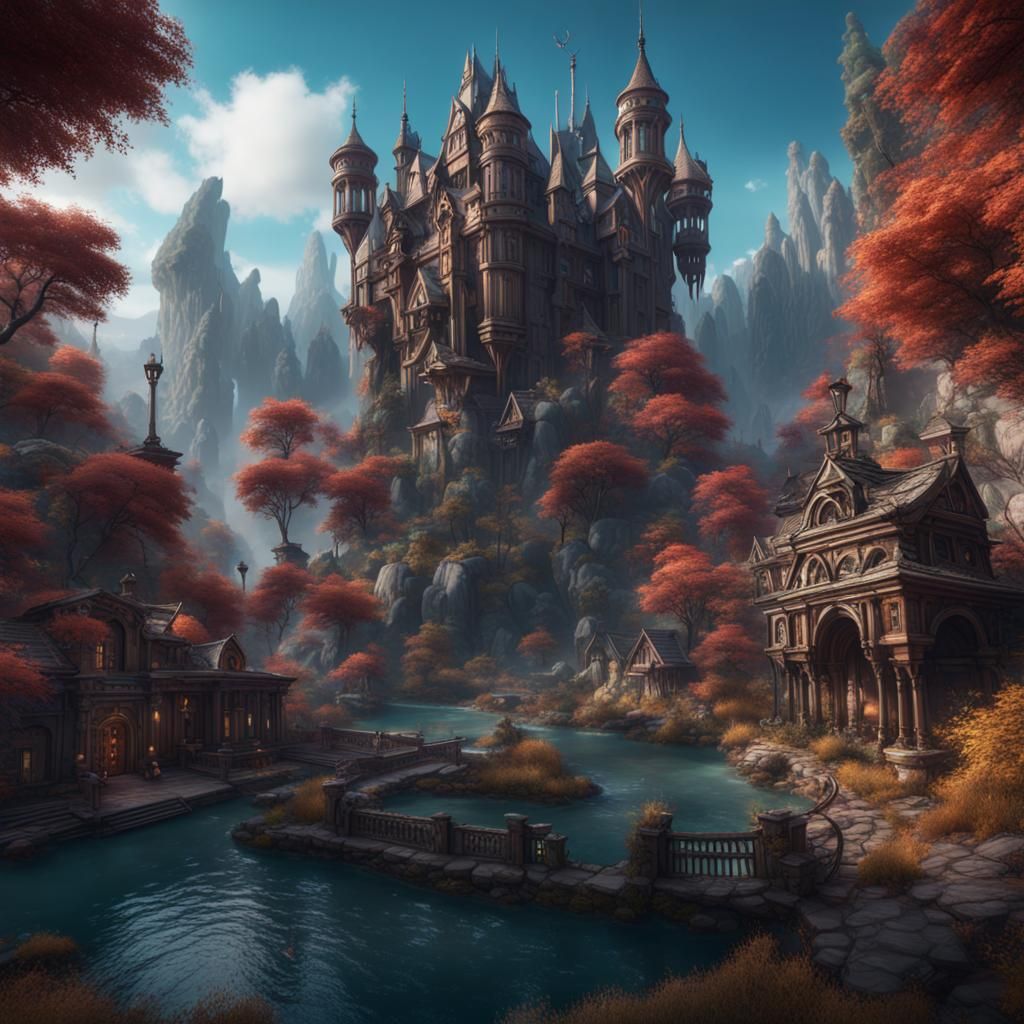 Fantastical Matte Painting in Deep Color