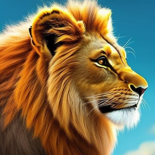 Hyperrealistic Lion Portrait in Splash Art Style
