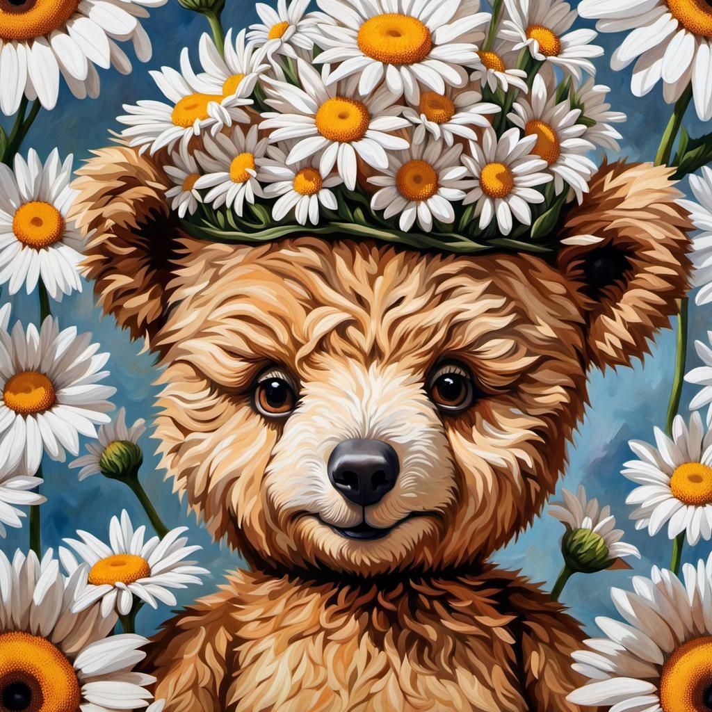 A Teddy Bear among its Daisies.