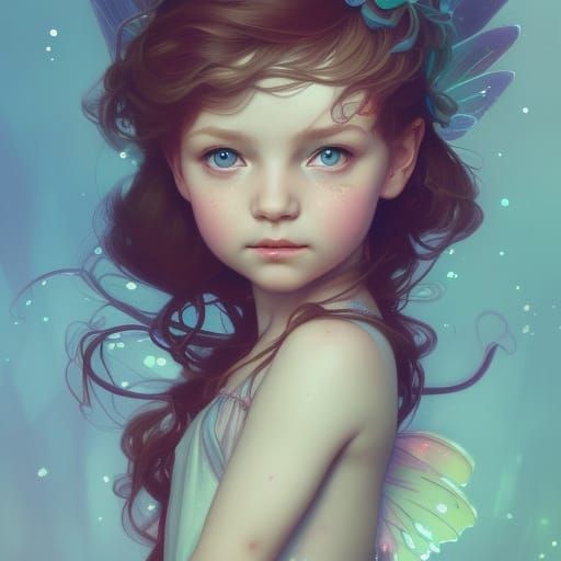 Adorable Fairy Baby Portrait in Hyperdetailed Fantasy Style