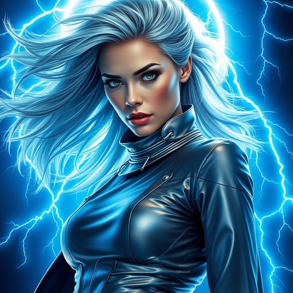 Electric Woman Portrait in Cyberpunk Style