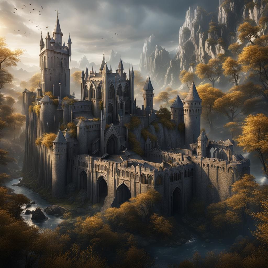 Fantastical Detailed Matte Painting of Gondor