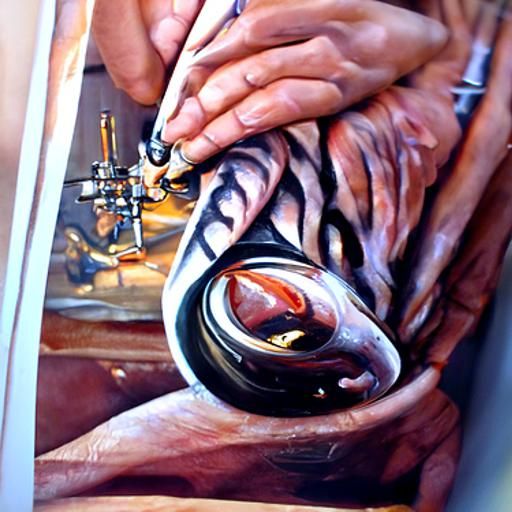 Getting a tattoo of someone getting a tattoo