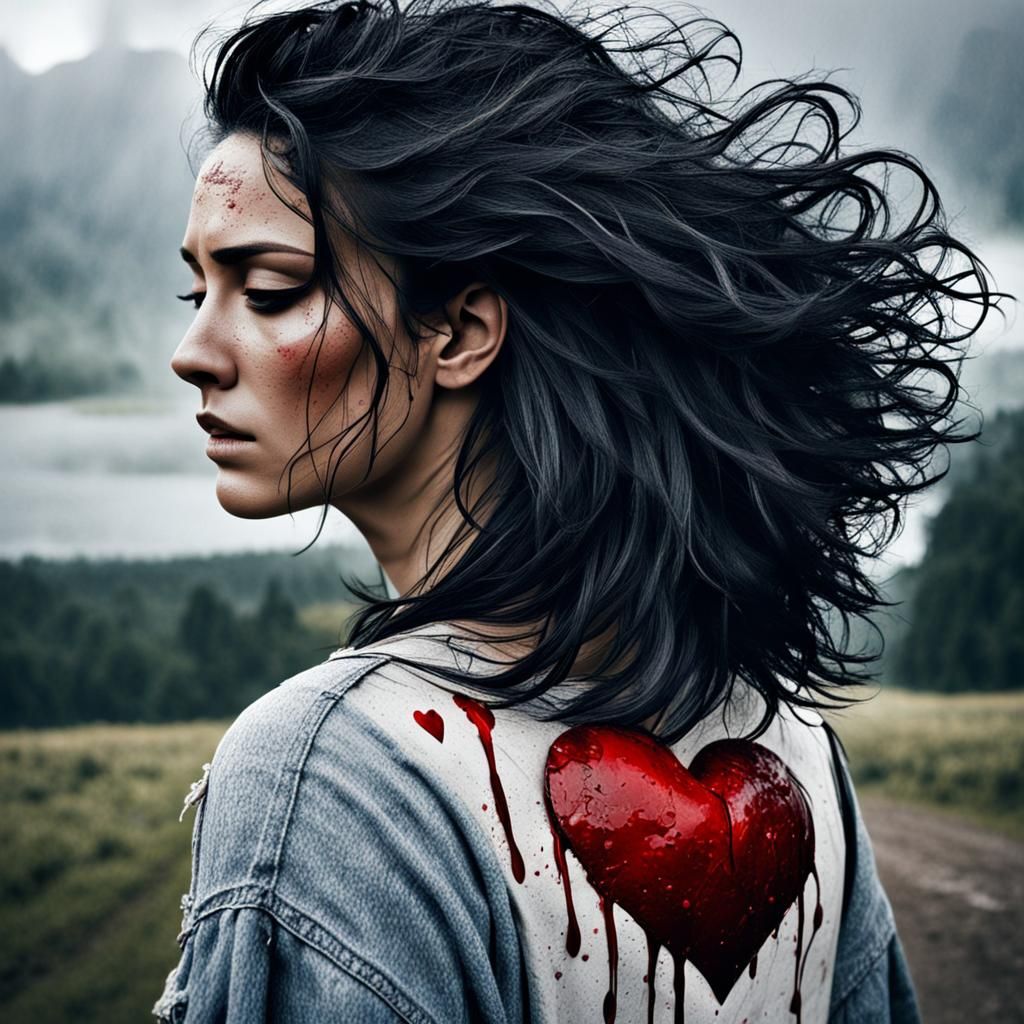 Cyberpunk Robot Contemplates Love and Pain