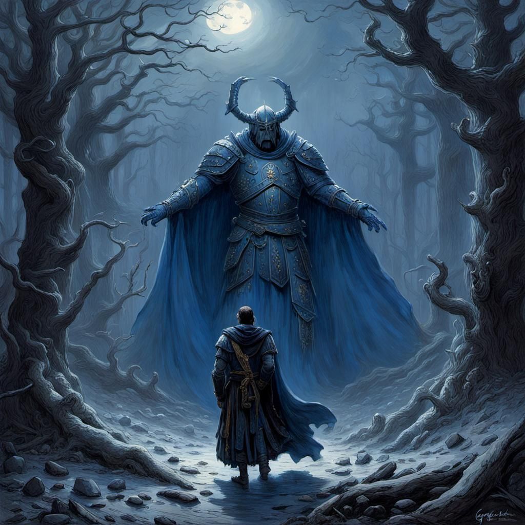 Melancholic Farewell in the Style of Gustave Doré