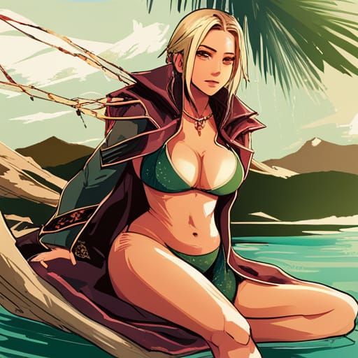 Lady tsunade at the beach.