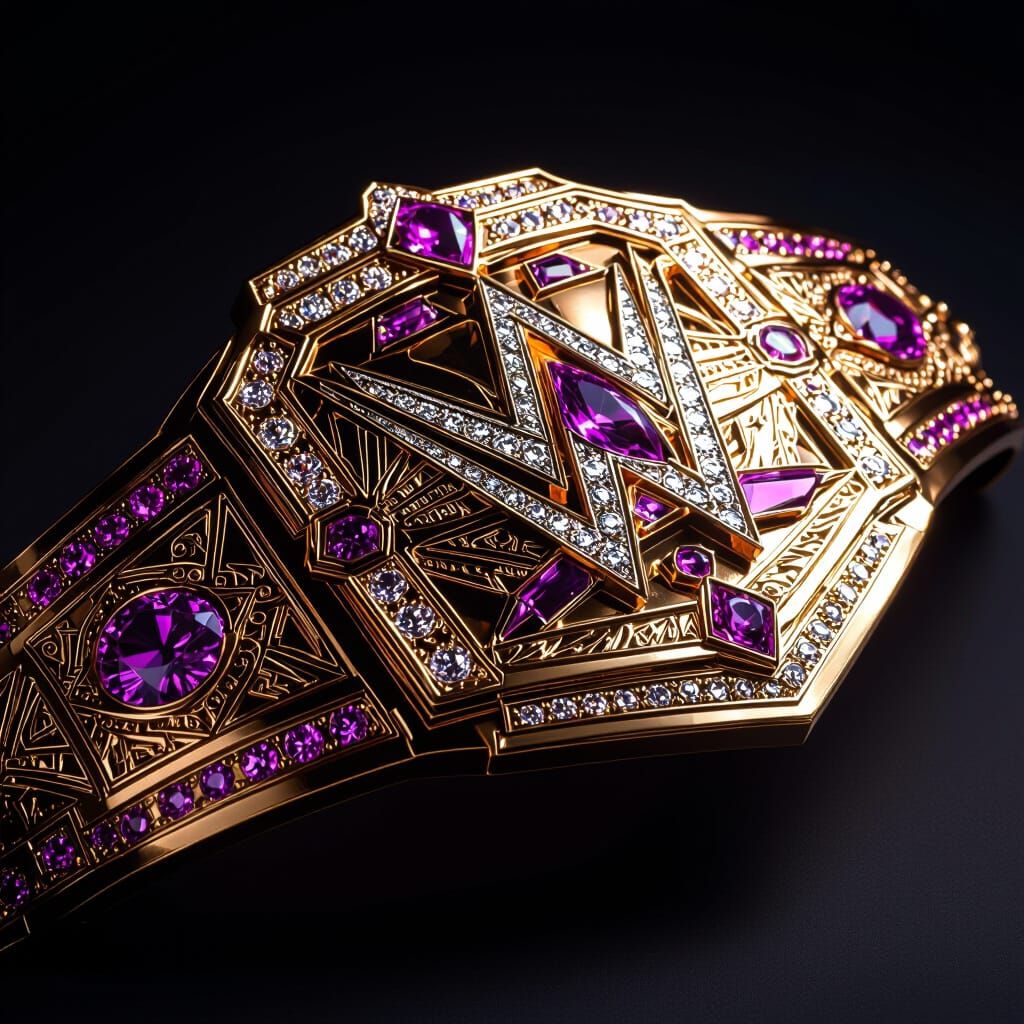 Bronze WWE DIVAS Belt with Purple Diamonds