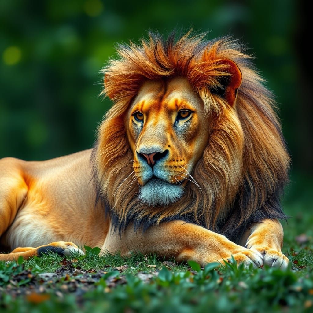 Detailed Lion Portrait in Realistic Style