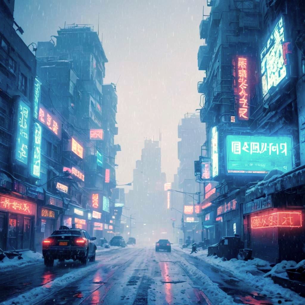 Cyberpunk City in Rural Buryatia: Hyperrealistic Winter