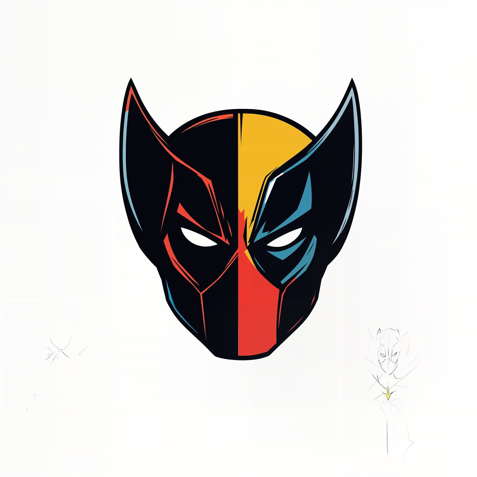 Deadpool and Wolverine Logo Fusion in Bold, Edgy Style