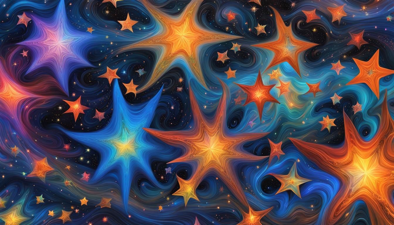 Swirling Star Personas in Abstract Cosmos