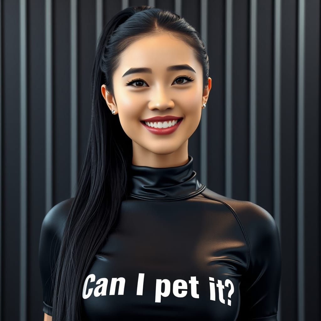 Stunningly Realistic Portrait of a Young Woman with a Questi...