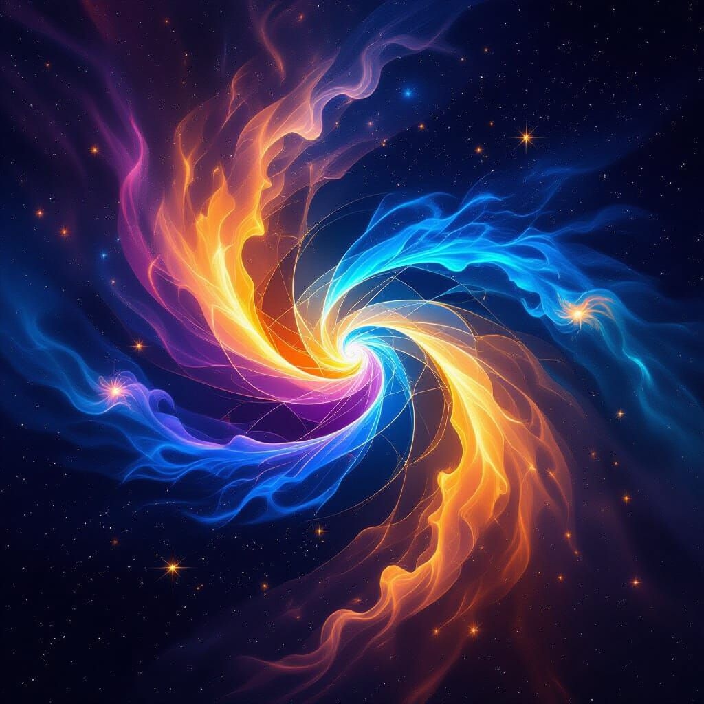 Cosmic Symphony of Light and Color in Deep Space