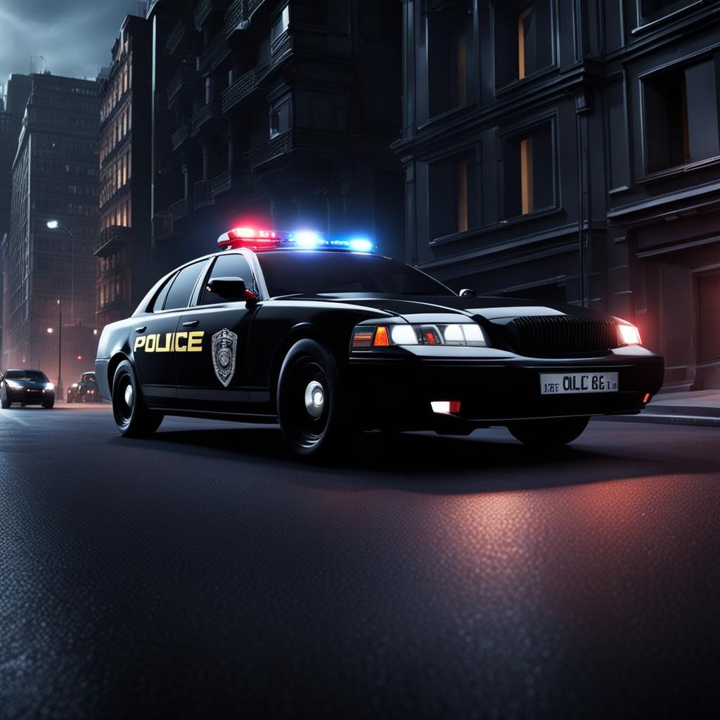 3D Car Chase in Dark High-Tech City