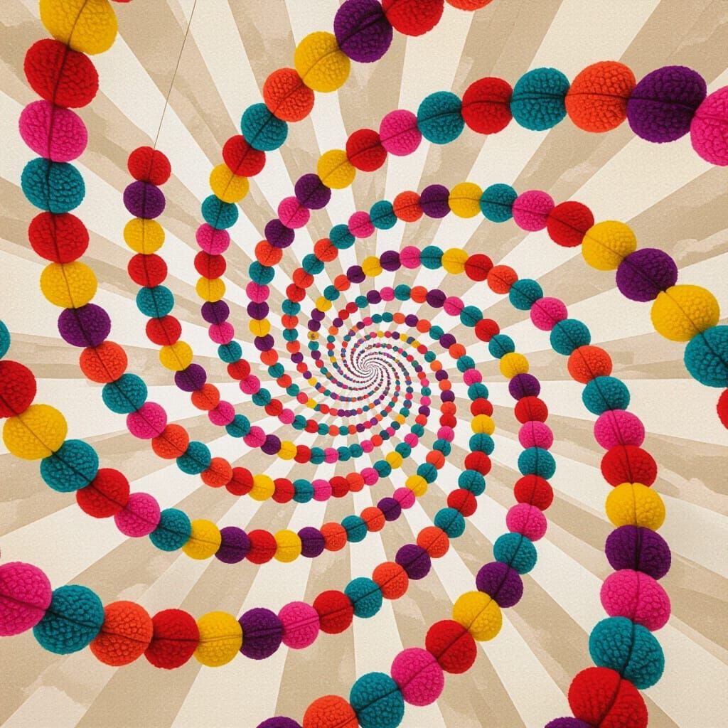 Mesmerizing Pom Poms in Dreamlike Abstract Art