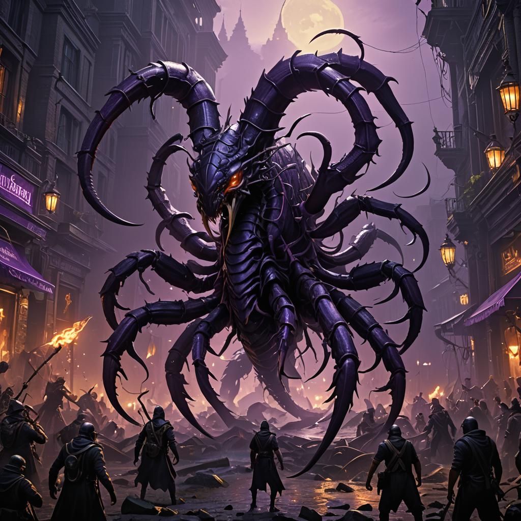 Lovecraftian Scorpion Beast in Dark Fantasy Style