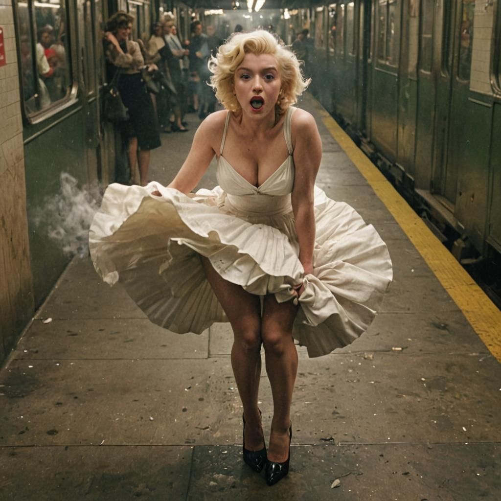Marilyn Monroe Subway Grate Scene, Cinematic Style