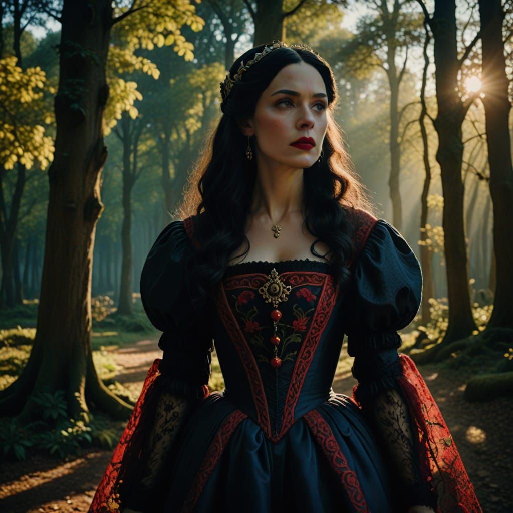 Ethereal Snow White in 15th Century German Gown