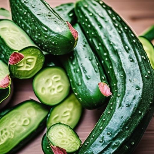 Macro Photograph of a Fresh Green Cucumber