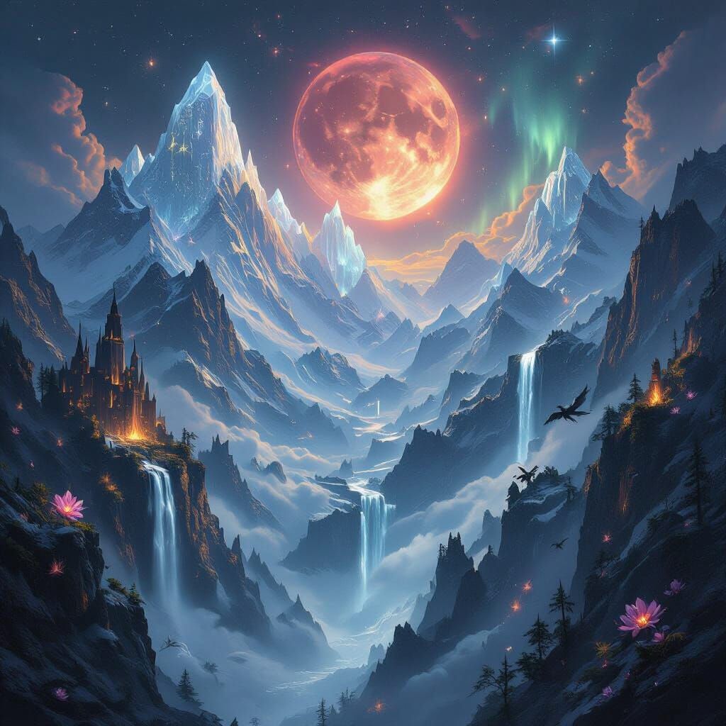 Fantasy Alps: Crystal Peaks & Ethereal Light