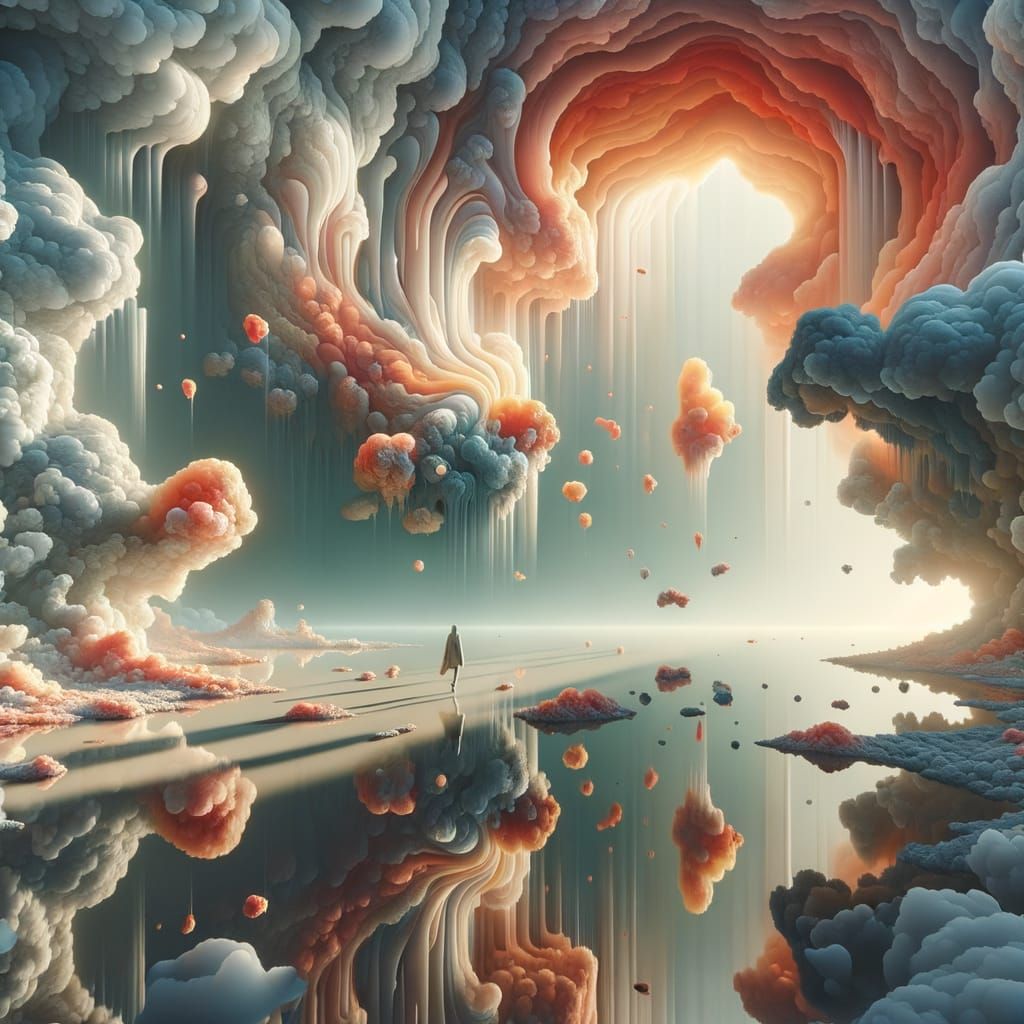 Surreal Photorealistic Landscape with Negative Space