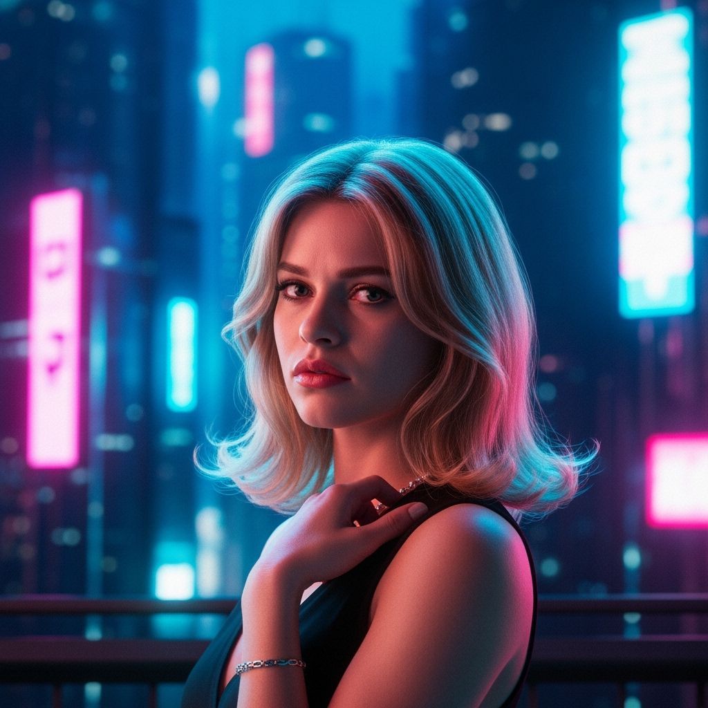 Futuristic Portrait Inspired by Classic Hollywood in Film St...