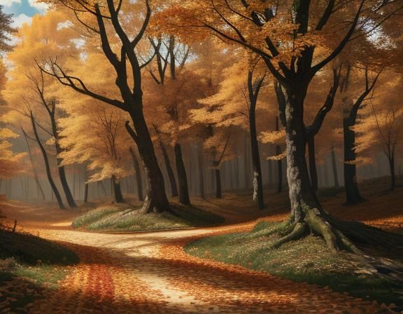 Detailed Autumn Forest Portrait in 8K