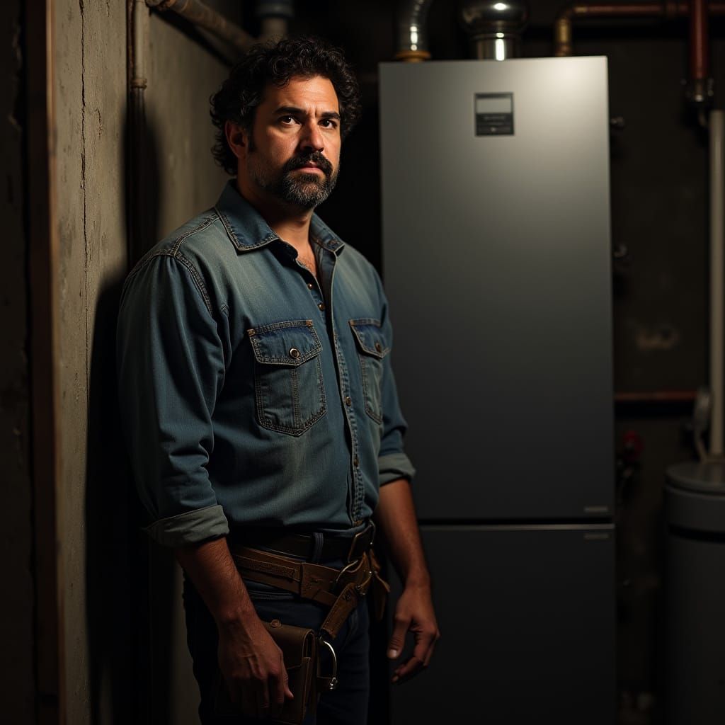 Hyperrealistic Portrait of a Spanish Man in Basement