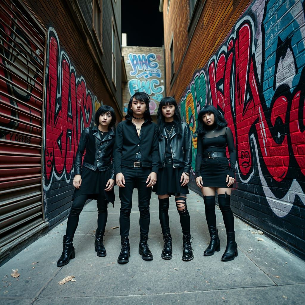 Gothic Street Team in Urban Alleyway
