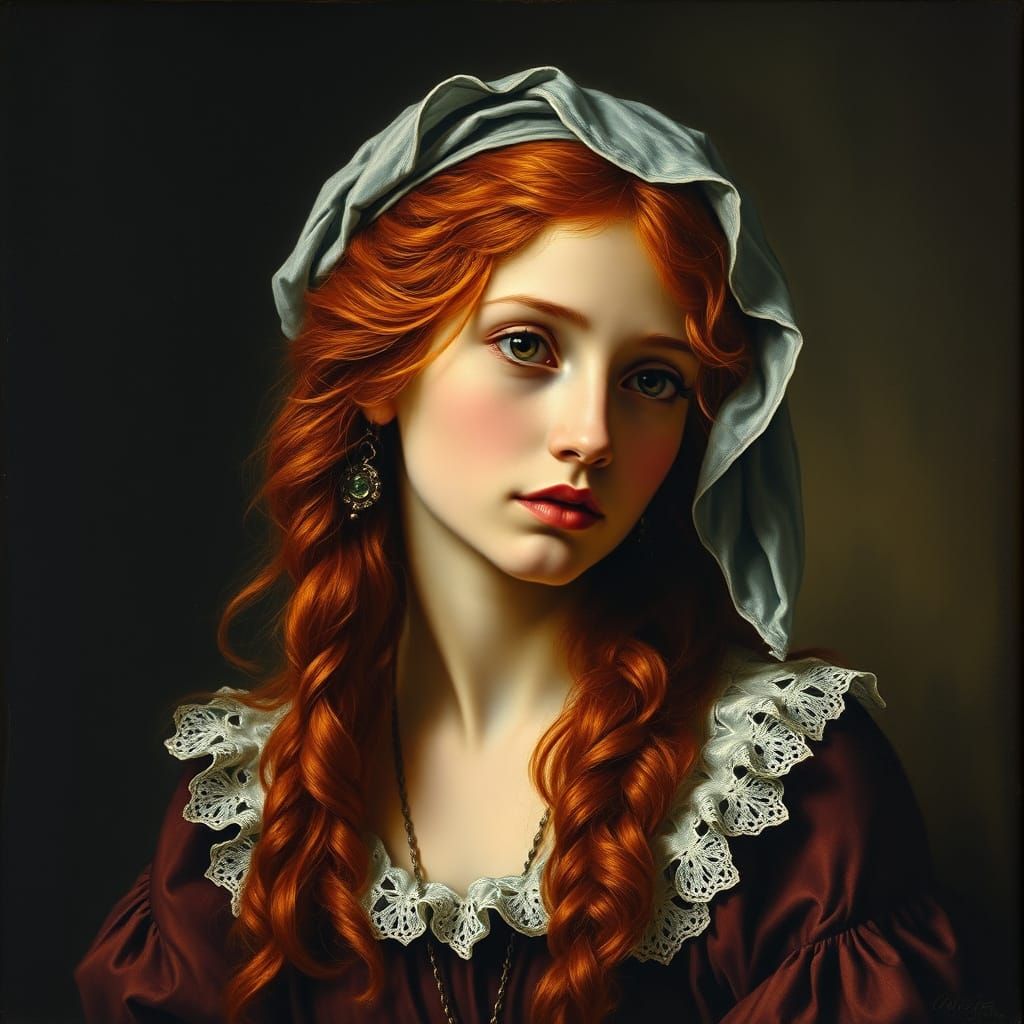 Oil painting of a 18th century woman (1)
