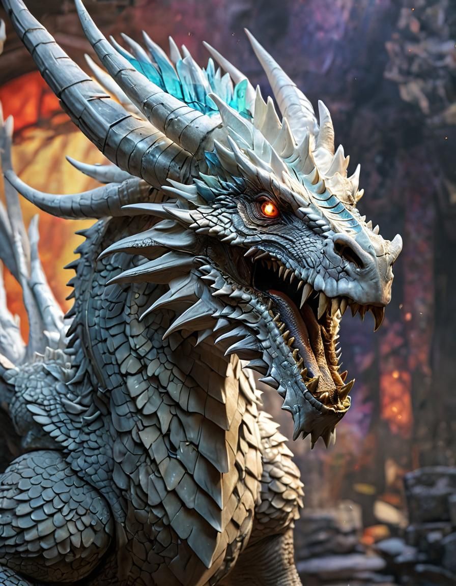 White Dragon with Prosthetic Wings as Splash Art