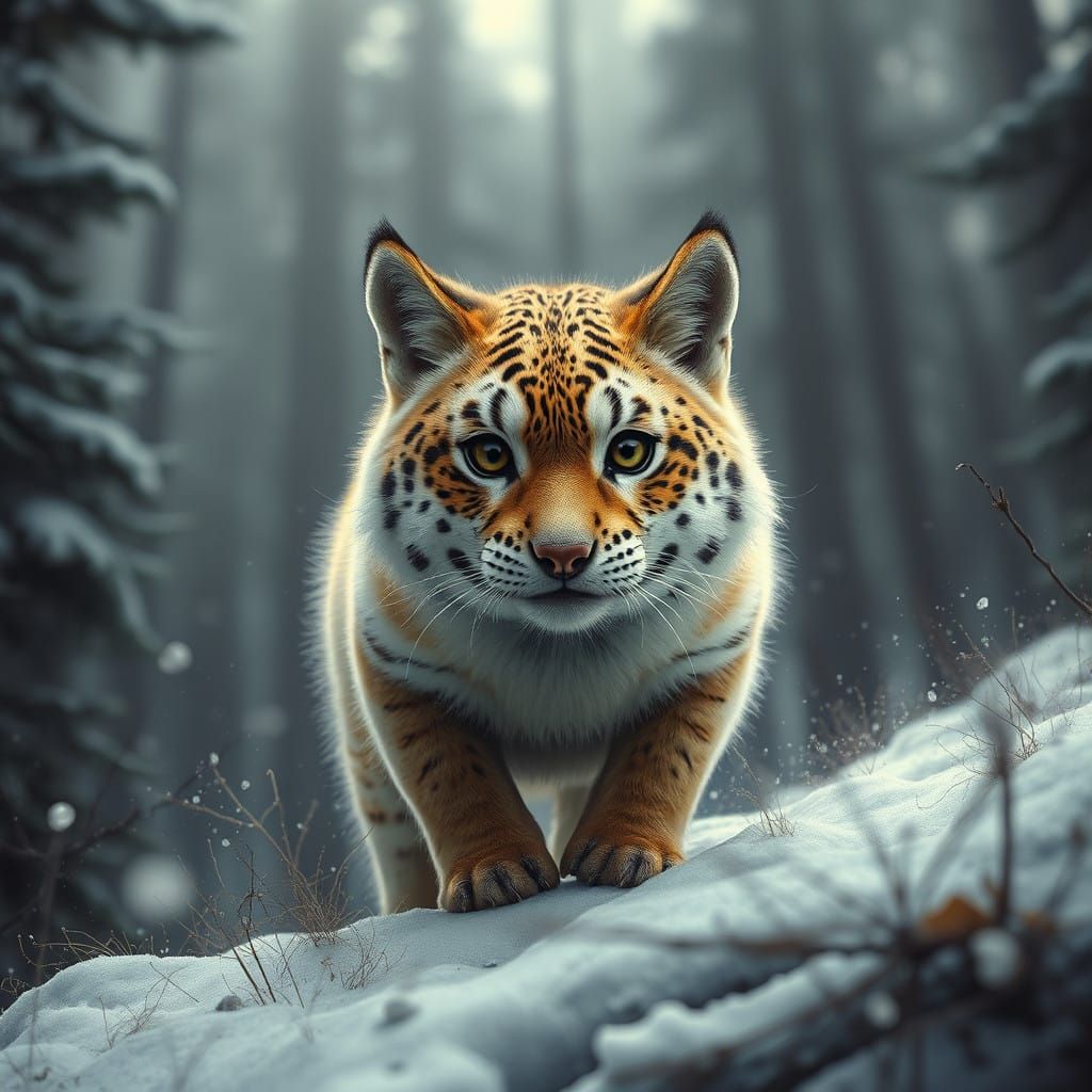 Surreal Taiga Landscape with Nuclear Chick