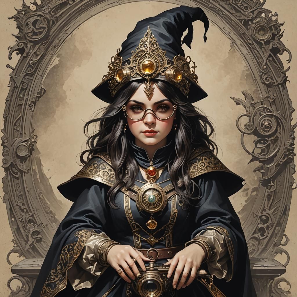 Steampunk Midget Wizard Sorceress with Goggles