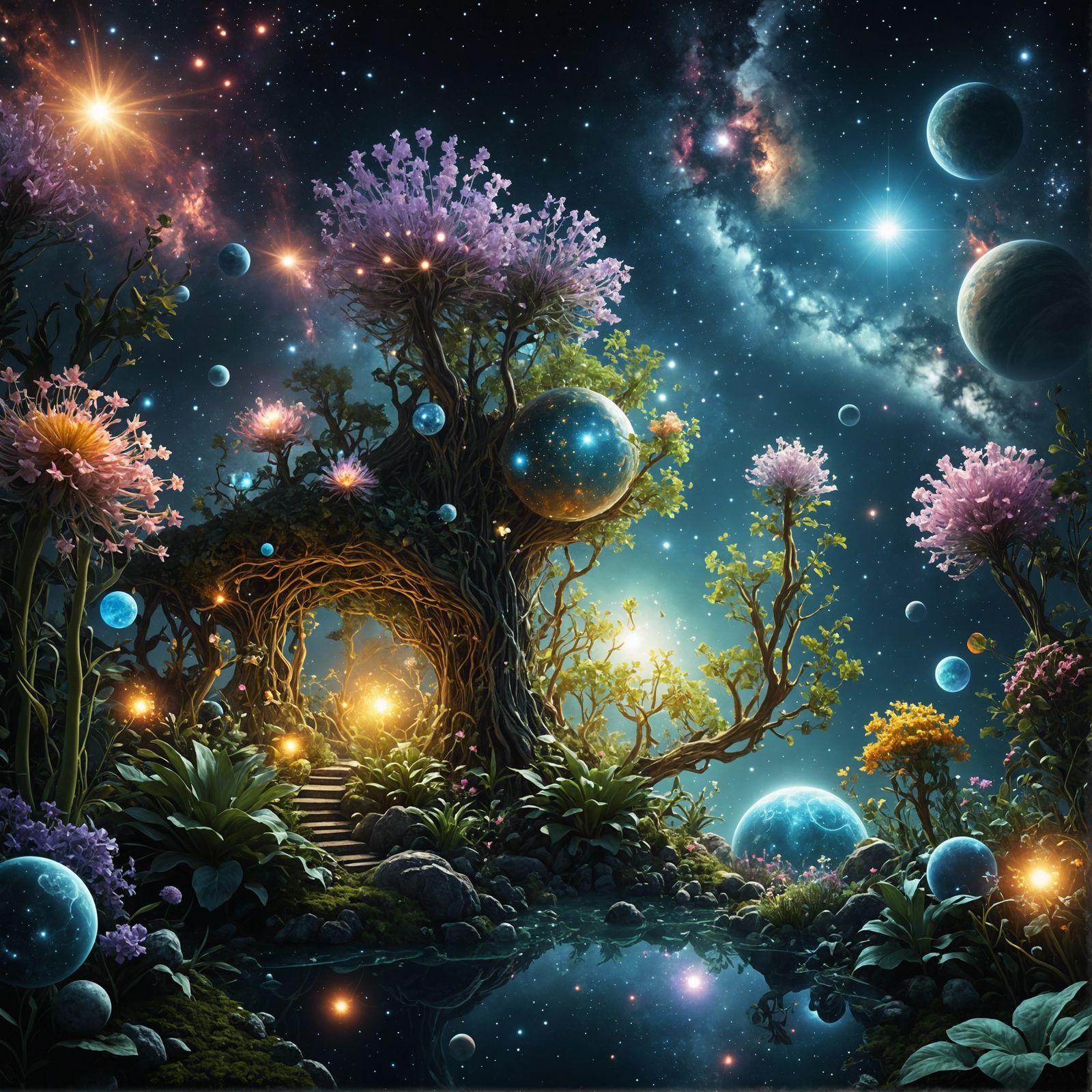 Hydrogen-Fueled Celestial Garden in Deep Space