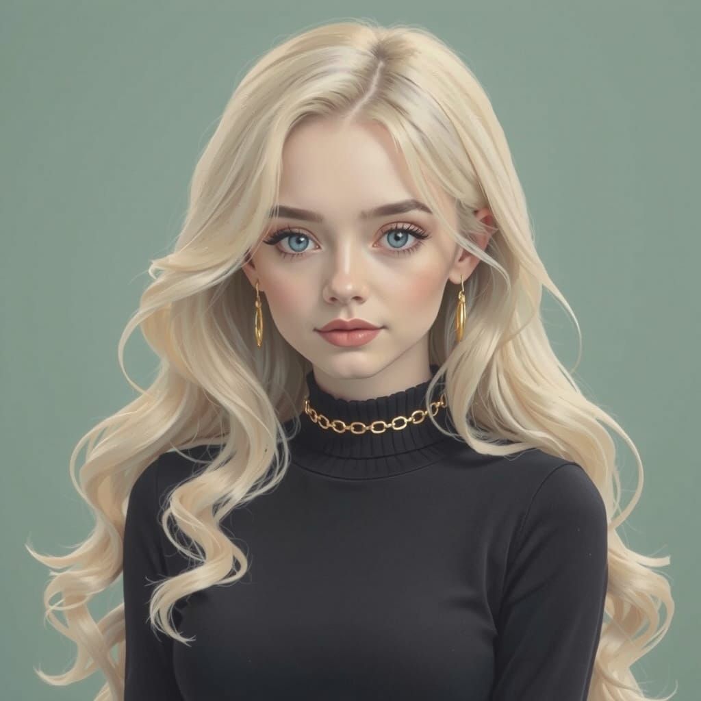 Stunning Blonde Woman in Sleek Office, Photorealistic Style