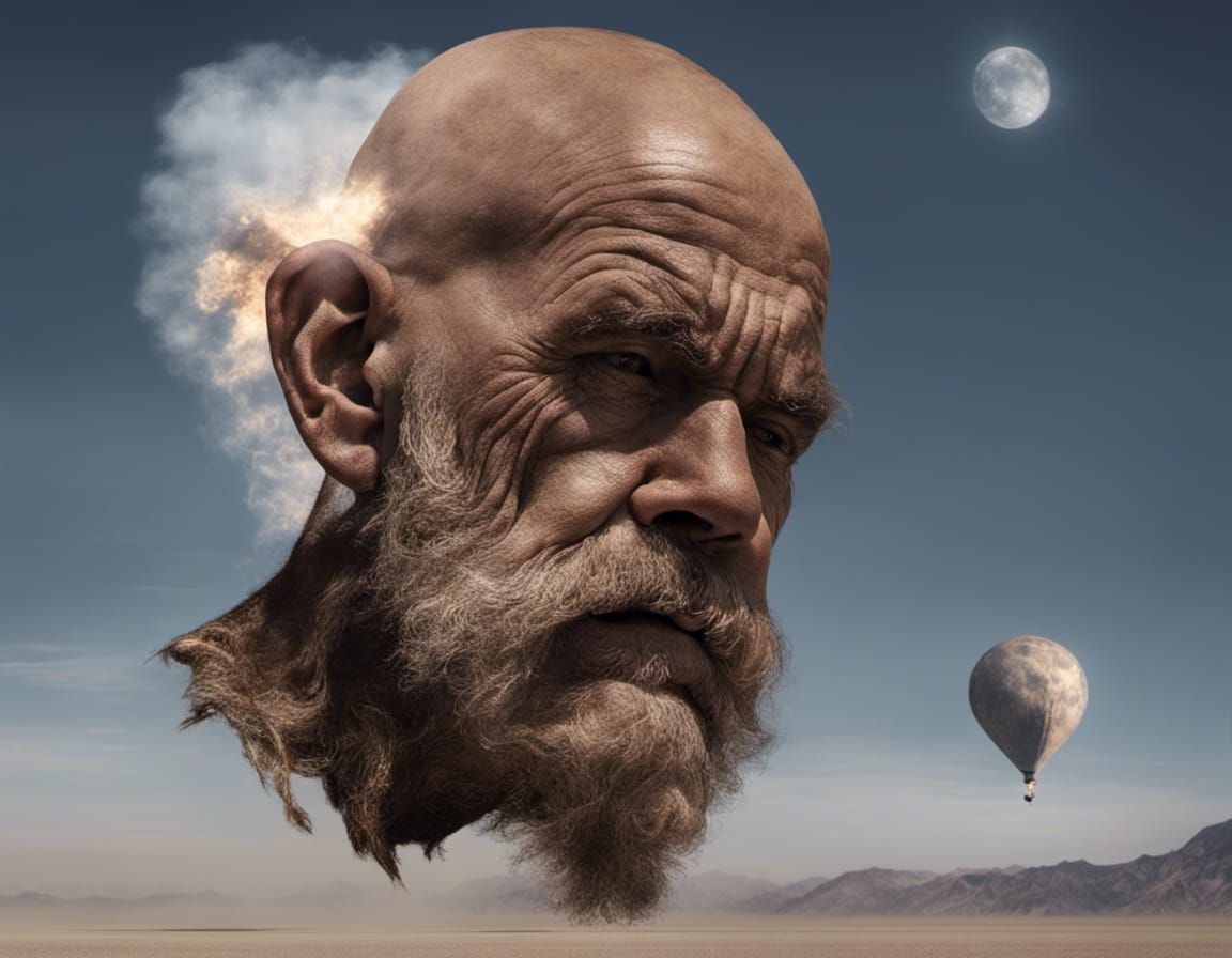 Burning Man Mountain Man Digital Photo