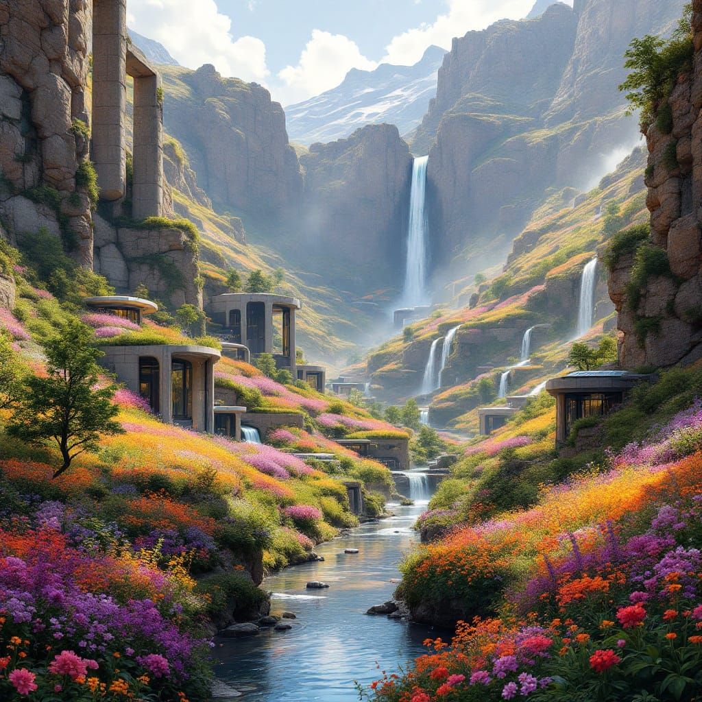 Solarpunk Utopia in a Valley Oasis