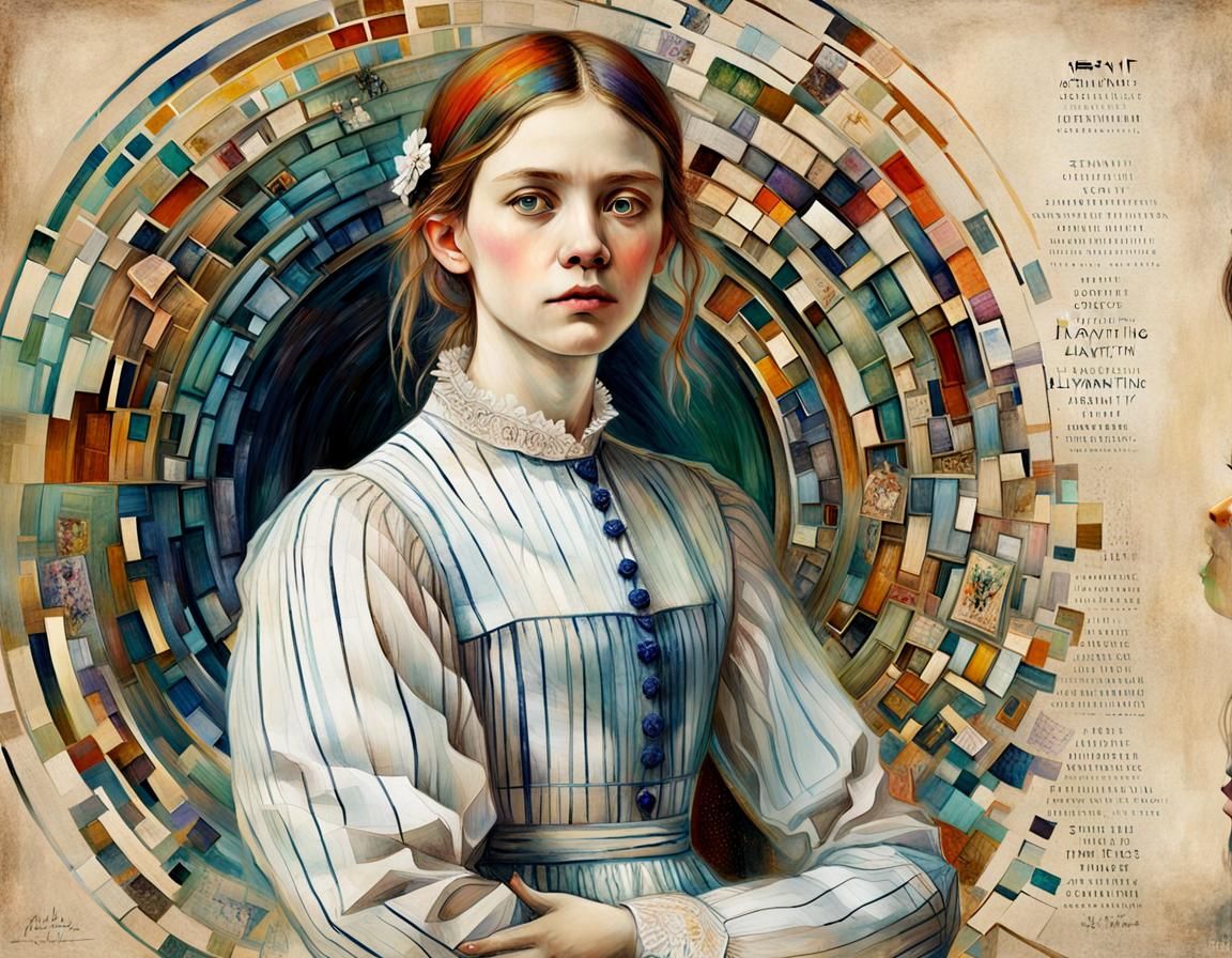 Colorful Mind Labyrinth: 3D Art Portrait