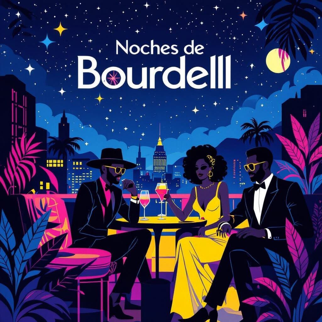 Noches de Bourdell: Minimalist Funk Pop Album Cover