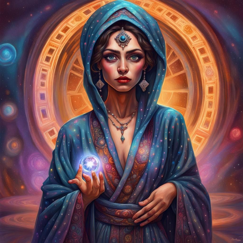 Mysterious Cross-Eyed Gypsy Fortune Teller in Ballroom