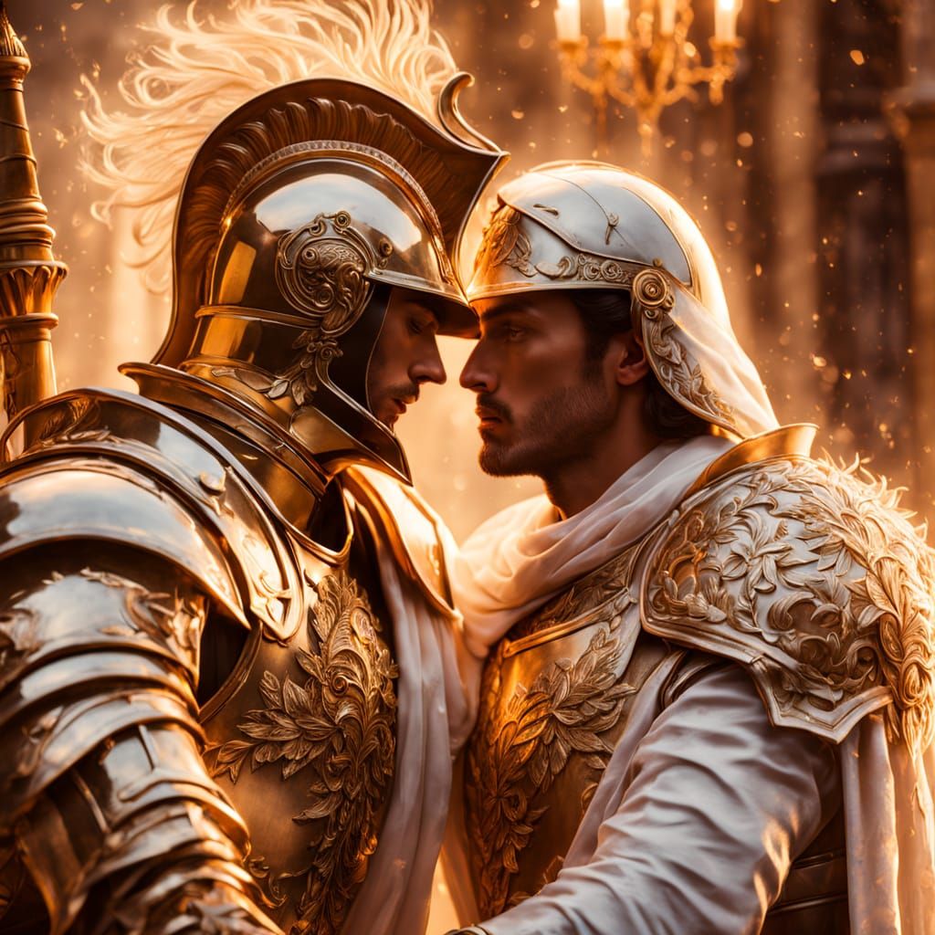 Fantasy Knight's Kiss: Hyperrealistic Art in Dreamy Style