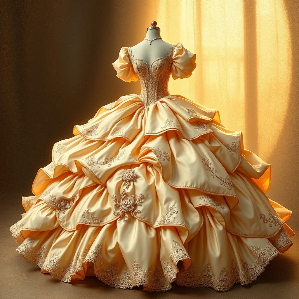 Fairytale Taffeta Ball Gown in an Impressionist Style