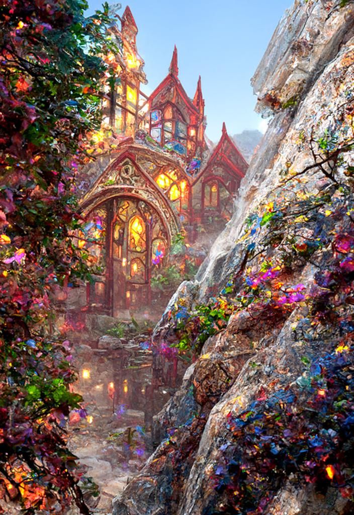 Fantastical Stained Glass Mosaic in Deep Color