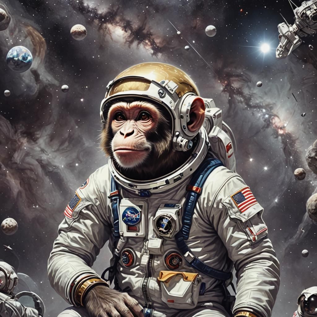 Abstract Space Monkey AI Art