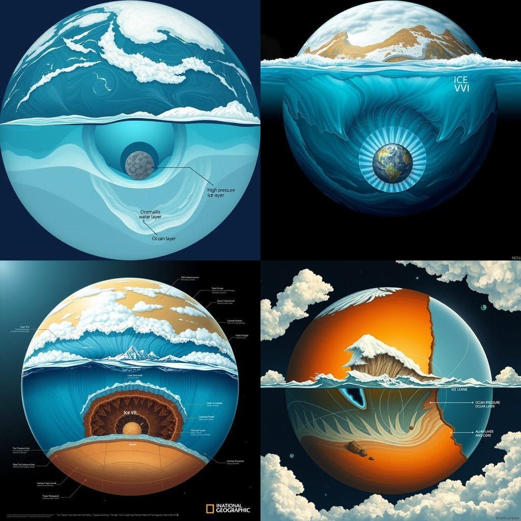Ocean Planet Diagram: High-Pressure Ice and Core