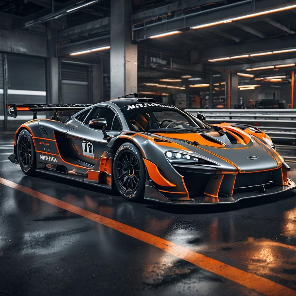 Grey and Orange McLaren Senna GTR: Hyperrealistic Detail