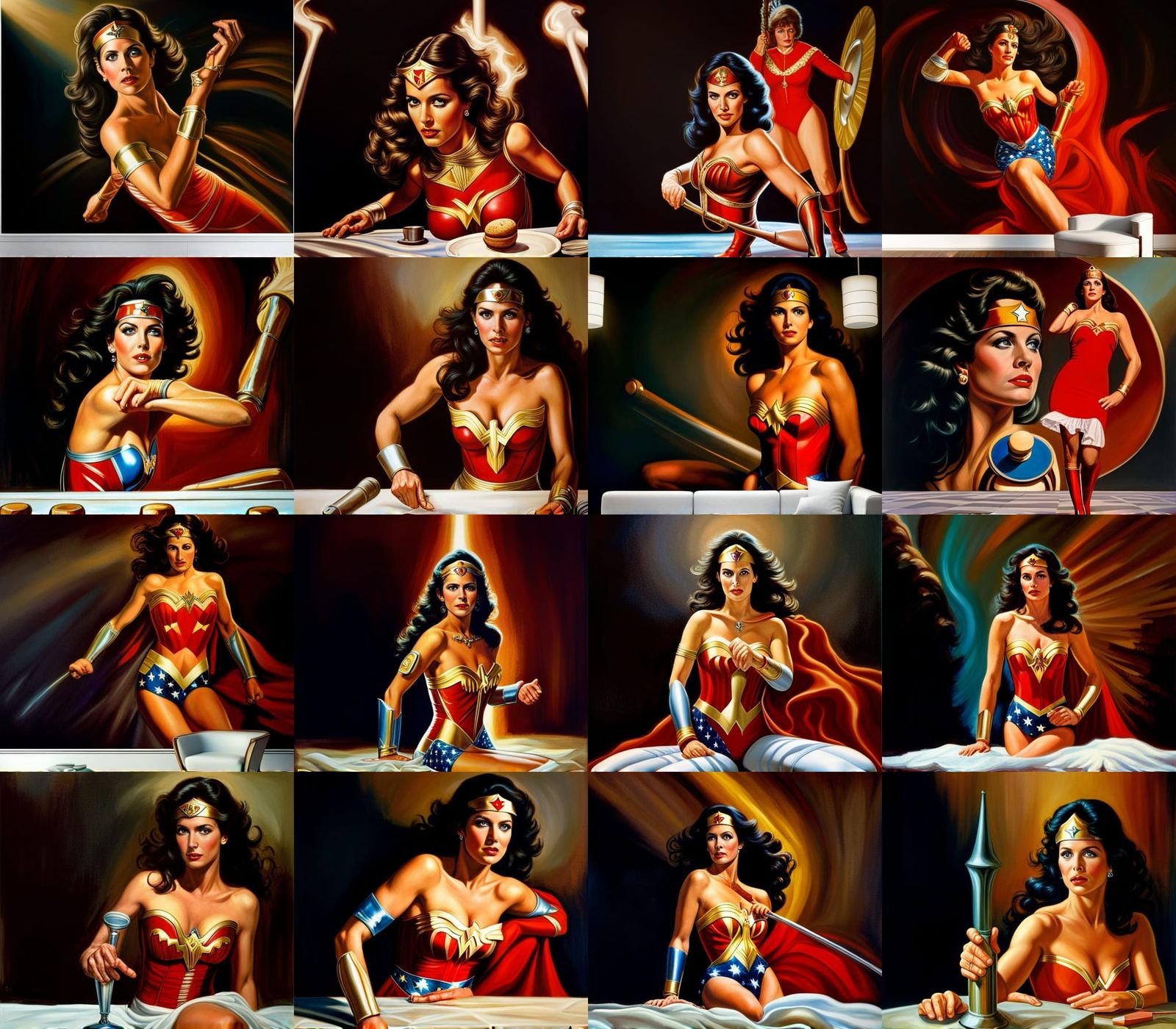 Wonder Woman Hypnotized: Retrofuturistic Poster Art