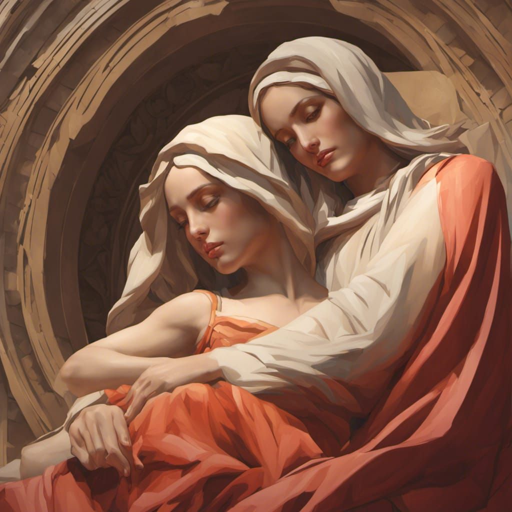 Pieta Portrait in Hyperdetailed Artstation Style