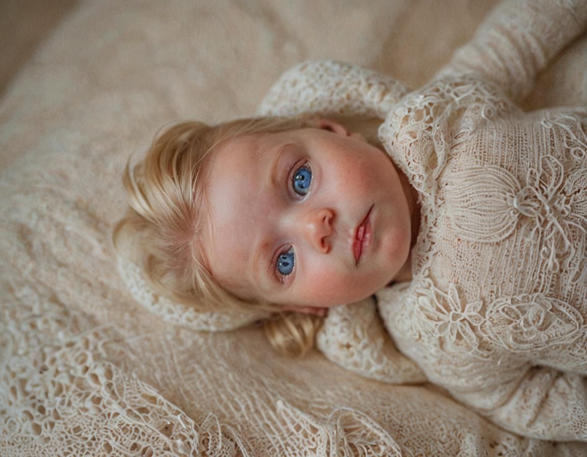 Serene Newborn Baby Portrait in Studio Lighting