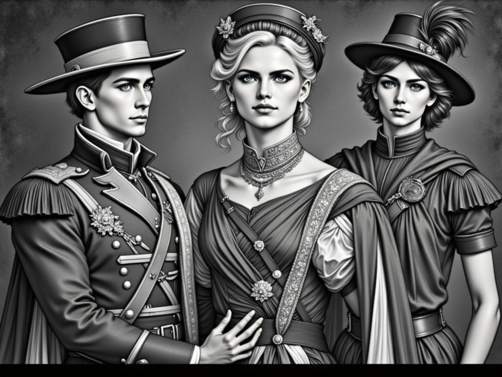Peter the Great, Catherine, and Eudoxia in Royal Attire